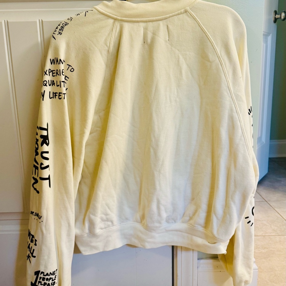 Melody Ehsani Cream Statement Sweatshirt With Bla… - image 4
